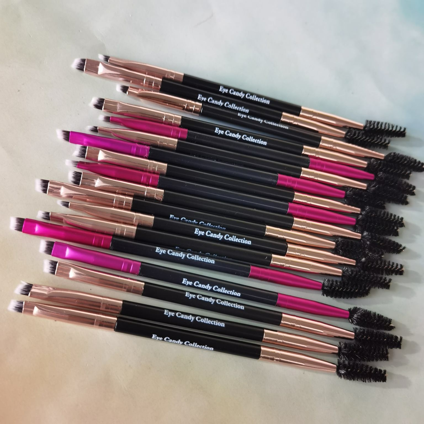 Dual ended sided eyebrow brush